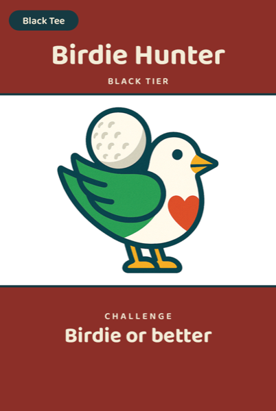 Birdie Hunter pro challenge card